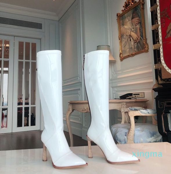 fashion designer women patent leather boots pointed high heel knee high boots slip on knight boots motorcycle boot with box9797996, Black
fashion designer women patent leather boots pointed high heel knee high boots slip on knight boots motorcycle boot with box9797996, Black