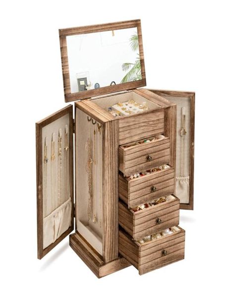 jewelry boxes emfogo box for women 5 layer large wood organizers necklaces earrings rings bracelets rustic organizer with ders and5353957, Black;white
jewelry boxes emfogo box for women 5 layer large wood organizers necklaces earrings rings bracelets rustic organizer with ders and5353957, Black;white