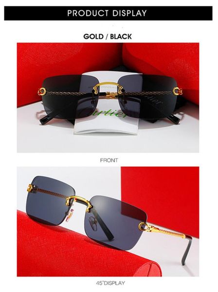 2022 red fashion sport sunglasses for men buffalo horn glasses mens women rimless sun eyeglasses silver gold metal frame ey7890467, White;black
2022 red fashion sport sunglasses for men buffalo horn glasses mens women rimless sun eyeglasses silver gold metal frame ey7890467, White;black