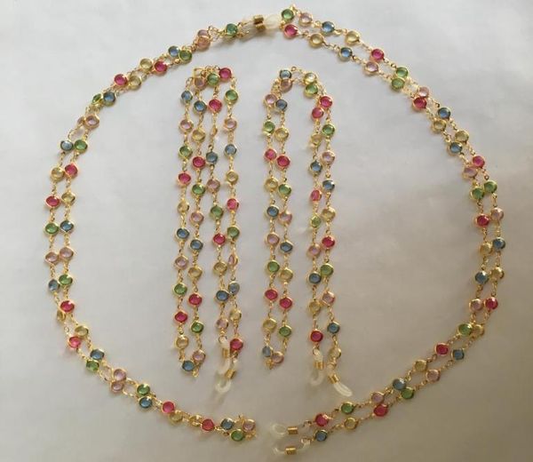 gold or silver electroplated sunglass eyeglass brass chain spectacle retainer patched with flat acrylic beads lanyard string8321808
gold or silver electroplated sunglass eyeglass brass chain spectacle retainer patched with flat acrylic beads lanyard string8321808