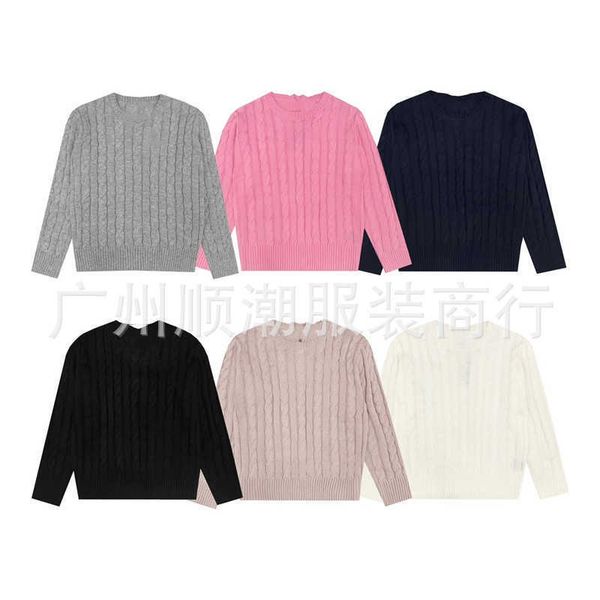 designer rl ralph pony pullover fried dough twists cord knit sweater versatile autumn and winter girls, White;black
designer rl ralph pony pullover fried dough twists cord knit sweater versatile autumn and winter girls, White;black