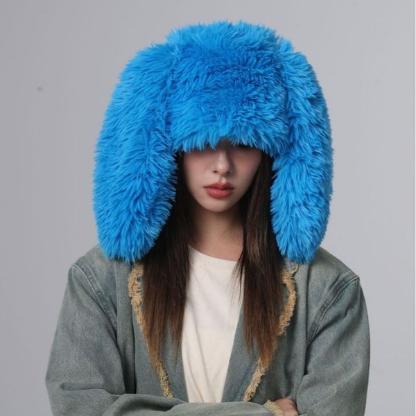 beanieskull caps korean niche cute long rabbit ears pullover hat women keep warm winter funny plush cold proof thickened solid color beanie, Blue;gray
beanieskull caps korean niche cute long rabbit ears pullover hat women keep warm winter funny plush cold proof thickened solid color beanie, Blue;gray