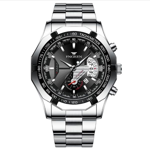 fngeen brand white steel quartz mens watches crystal glass watch date 44mm diameter personality stylish man wristwatches225e, Slivery;brown
fngeen brand white steel quartz mens watches crystal glass watch date 44mm diameter personality stylish man wristwatches225e, Slivery;brown