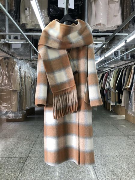 womens wool blends plaid scarf long woolen alpaca coats autumnwinter korean style vneck loose double breasted jackets 230905, Black
womens wool blends plaid scarf long woolen alpaca coats autumnwinter korean style vneck loose double breasted jackets 230905, Black
