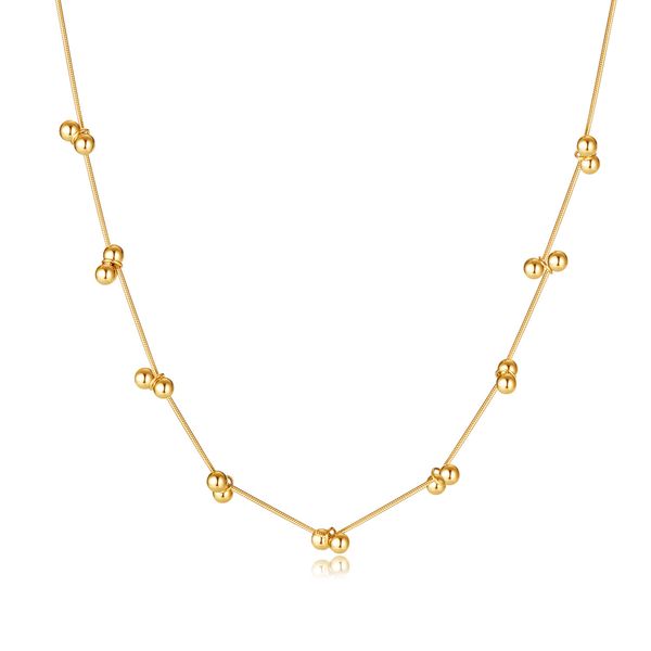simple fashion necklace beads ball snake chain stainless steel gold-plated jewelry for women girls xmas gifts 18inch+2cm, Silver
simple fashion necklace beads ball snake chain stainless steel gold-plated jewelry for women girls xmas gifts 18inch+2cm, Silver
