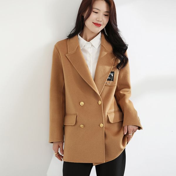 womens wool blends selling 100% polo neck double sided coat solid knitted high grade long sleeve cardigan 230905, Black
womens wool blends selling 100% polo neck double sided coat solid knitted high grade long sleeve cardigan 230905, Black