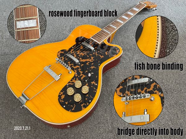 electric guitar customized shape hollow body flame rosewood fingerboard large block inlay fish bone shape binding leopard print pickguard
electric guitar customized shape hollow body flame rosewood fingerboard large block inlay fish bone shape binding leopard print pickguard