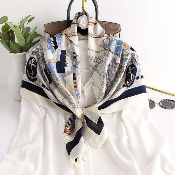 spring and autumn fashion trend scarf female navy style professional imitation silk shawl sunblock, Blue;gray
spring and autumn fashion trend scarf female navy style professional imitation silk shawl sunblock, Blue;gray