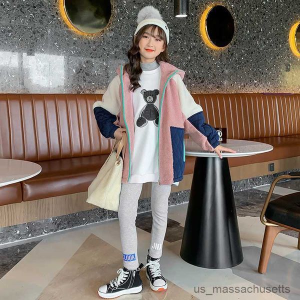 down coat girls woolen coat patchwork outerwear coat for girls casual style girls jackets winter warm kids clothing 6 8 10 12 r230905, Blue;gray
down coat girls woolen coat patchwork outerwear coat for girls casual style girls jackets winter warm kids clothing 6 8 10 12 r230905, Blue;gray