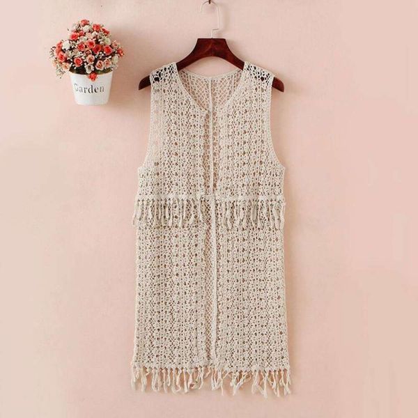 all kinds of loose tassels long vest waistcoat sleeveless hollowed out crocheted coat cardigan mandarin jacket, Black;white
all kinds of loose tassels long vest waistcoat sleeveless hollowed out crocheted coat cardigan mandarin jacket, Black;white