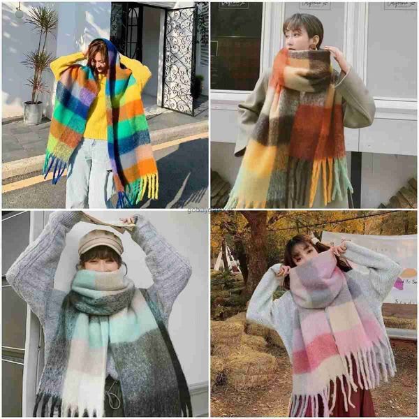 scarves 2022 new ac scarf warm rainbow plaid shawl long autumn and winter mohair1n1b, Blue;gray
scarves 2022 new ac scarf warm rainbow plaid shawl long autumn and winter mohair1n1b, Blue;gray