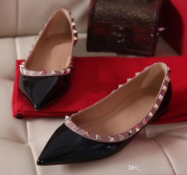 new womens pointedtoe flat shoes brand designer rivets ladies high heelsfashion genuine patent leather dress shoes size 349825526, Black
new womens pointedtoe flat shoes brand designer rivets ladies high heelsfashion genuine patent leather dress shoes size 349825526, Black