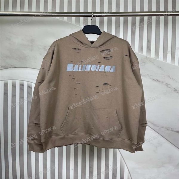 xinxinbuy men designer hoodie sweater destroyed letter pocket tie dye paris hole cotton women black white gray green red s-2xl293s, Black;brown
xinxinbuy men designer hoodie sweater destroyed letter pocket tie dye paris hole cotton women black white gray green red s-2xl293s, Black;brown