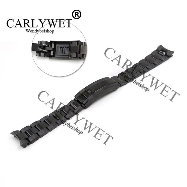 carlywet 20mm black stainless steel solid curved end screw links new style glide lock clasp steel watch band bracelet strap2596, Black;brown
carlywet 20mm black stainless steel solid curved end screw links new style glide lock clasp steel watch band bracelet strap2596, Black;brown