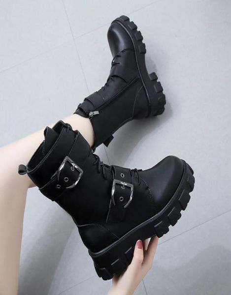 2021 winter autumn women chunky boots double buckle motorcyle boots punk lace up mid calf boot platform black botas mujer 8697n6010183
2021 winter autumn women chunky boots double buckle motorcyle boots punk lace up mid calf boot platform black botas mujer 8697n6010183