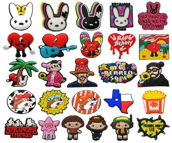 moq 50pcs bad bunny texas charm 2d soft pvc jibz shoe parts charms accessories trend shoe buckles decorations fit men sandals kids favor wri, White;pink
moq 50pcs bad bunny texas charm 2d soft pvc jibz shoe parts charms accessories trend shoe buckles decorations fit men sandals kids favor wri, White;pink