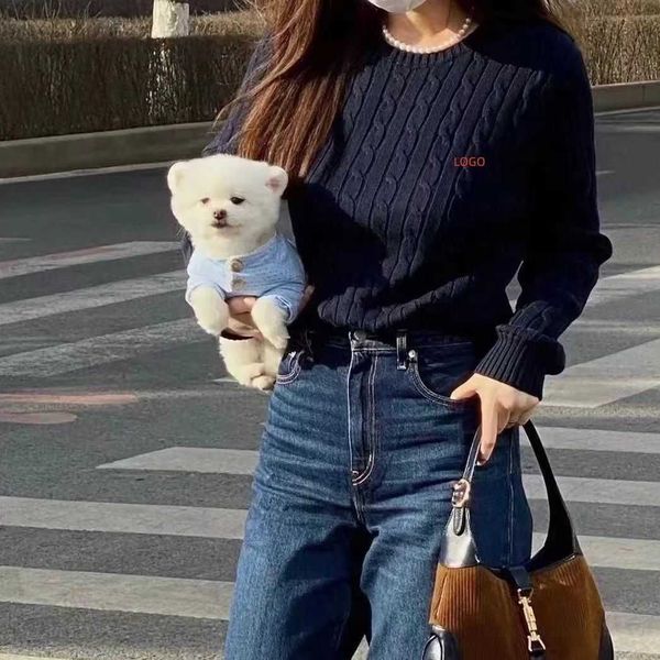 designer autumn polo ralph rl pony standard war horse versatile simple embroidery fried dough twists round neck sweater, White;black 
designer autumn polo ralph rl pony standard war horse versatile simple embroidery fried dough twists round neck sweater, White;black