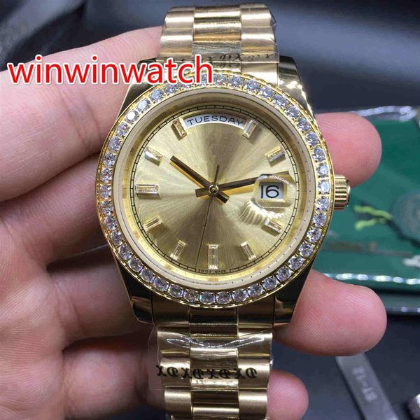 luxury gold diamond watches mens automatic mechanical watch gold stainless steel gold dial watches luxury glittering diamond wrist2915, Slivery;brown
luxury gold diamond watches mens automatic mechanical watch gold stainless steel gold dial watches luxury glittering diamond wrist2915, Slivery;brown