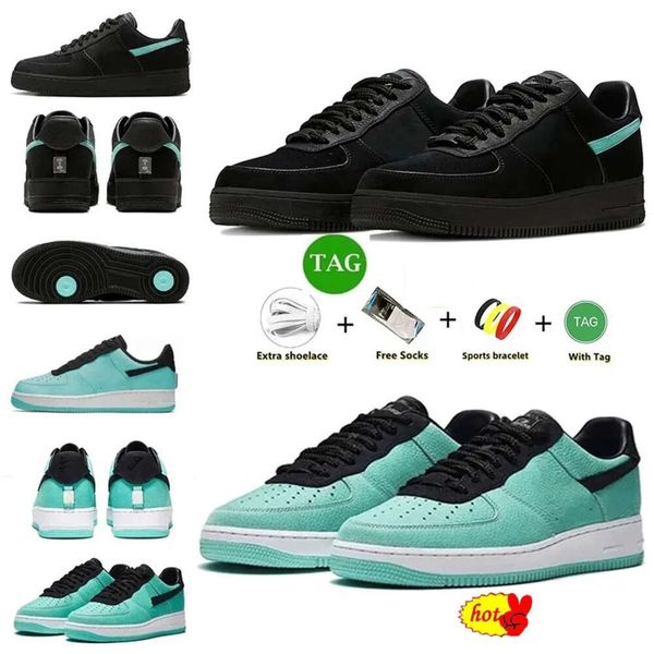 

new authentic tiffany running shoes co. x 1 low 1837 friends and family blue black sports sneakers outdoor trainers with original box 36-46