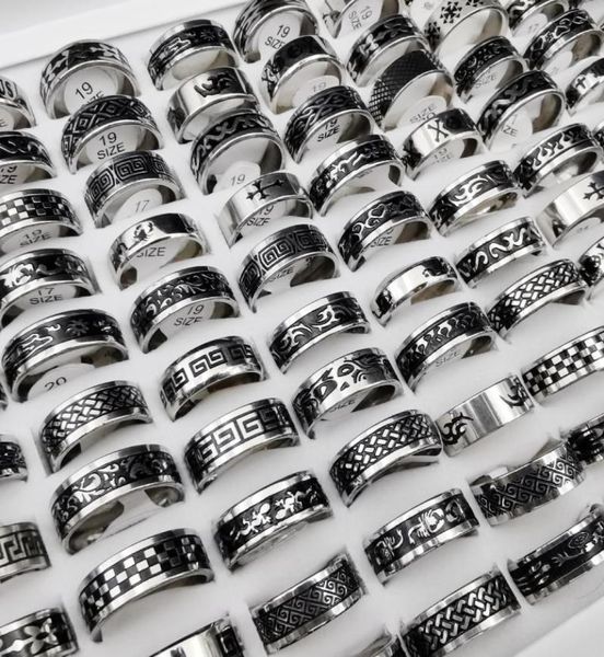 50 men style retro punk accessories gift fashion for stainless and women rings round vintage steel pcslot whole wnaoc7513362, Silver
50 men style retro punk accessories gift fashion for stainless and women rings round vintage steel pcslot whole wnaoc7513362, Silver