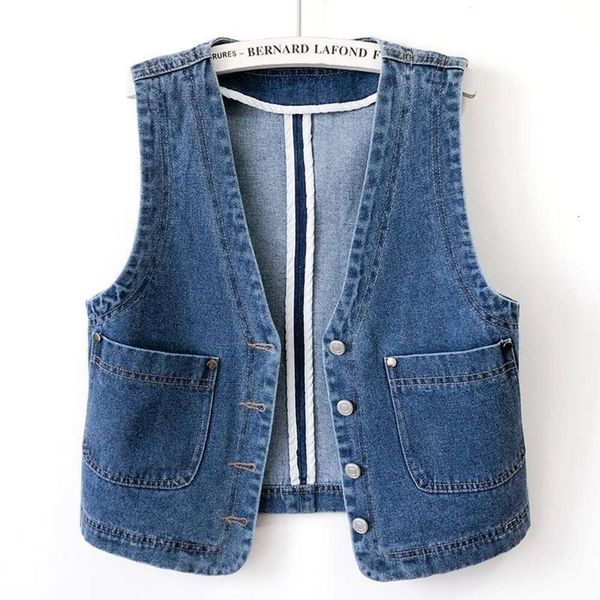 hong kong style retro denim vest short womens slim fit spring and autumn casual collarless, Black;white
hong kong style retro denim vest short womens slim fit spring and autumn casual collarless, Black;white