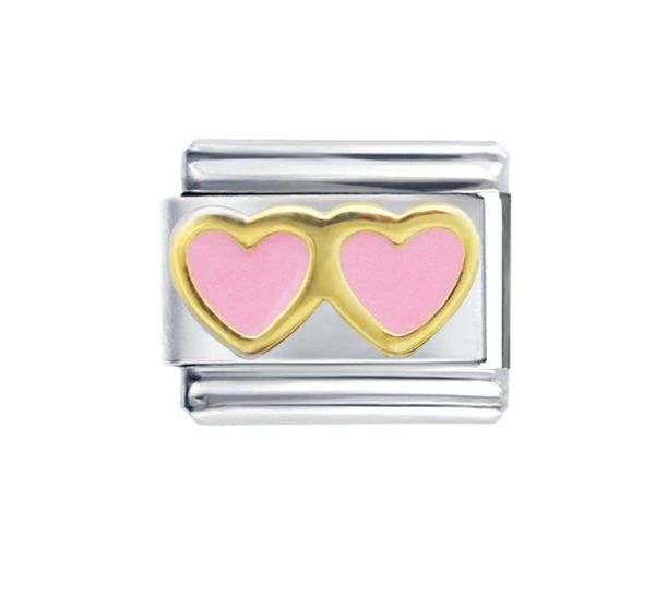 whole stainless steel 9mm classic size composable links adjustable love you pink enamel double hearts italian charm bracelet l3947210, Black
whole stainless steel 9mm classic size composable links adjustable love you pink enamel double hearts italian charm bracelet l3947210, Black