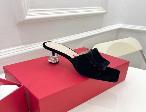 square head crystal high heel slippers women big square buckle suede sandals summer lazyman ladies runway party dress shoes35403902600, Black
square head crystal high heel slippers women big square buckle suede sandals summer lazyman ladies runway party dress shoes35403902600, Black
