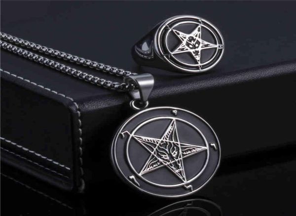 jewelry sets elfasio set ring necklace baphomet goat pentagram satan symbol stainless steel both sided pendant chain7990754, Black
jewelry sets elfasio set ring necklace baphomet goat pentagram satan symbol stainless steel both sided pendant chain7990754, Black