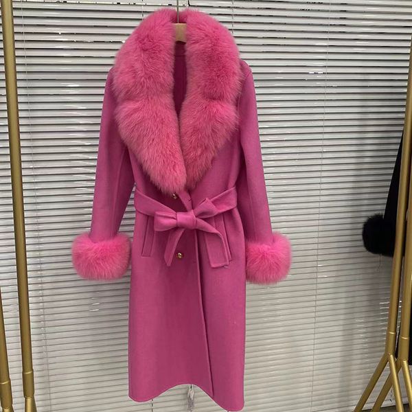 womens wool blends long women blended coat with big real fur collar fashion slim winter jacket belt outwear cuff 230904, Black
womens wool blends long women blended coat with big real fur collar fashion slim winter jacket belt outwear cuff 230904, Black