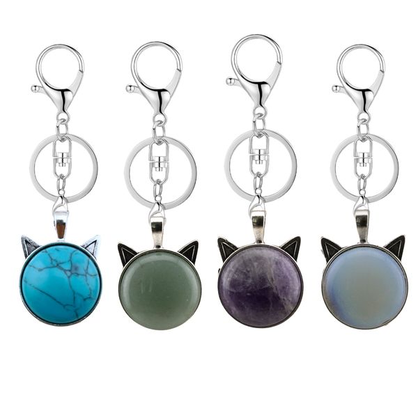 natural crystal keychain alloy keychain colorful elegant crystal cat head shape keychain handbag wallet small pendant, Slivery;golden
natural crystal keychain alloy keychain colorful elegant crystal cat head shape keychain handbag wallet small pendant, Slivery;golden