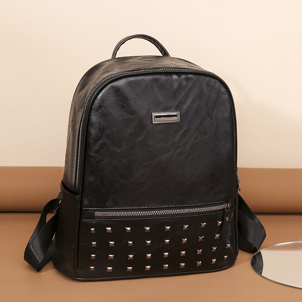 wholesale women shoulder bag 5 colors this year's popular high-capacity leisure travel backpacks street rivet backpack daily joker soli
wholesale women shoulder bag 5 colors this year's popular high-capacity leisure travel backpacks street rivet backpack daily joker soli