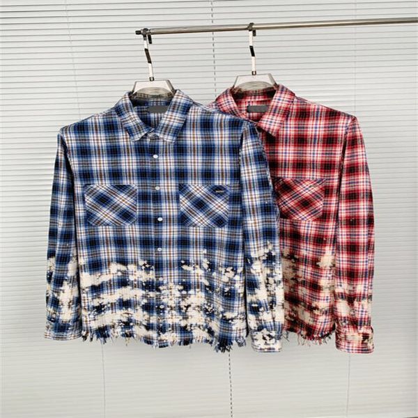 men's denim long sleeved shirt with splashed ink tassels and raw edge plaid shirt loose fit hip-hop fashion neutral, Black;brown
men's denim long sleeved shirt with splashed ink tassels and raw edge plaid shirt loose fit hip-hop fashion neutral, Black;brown
