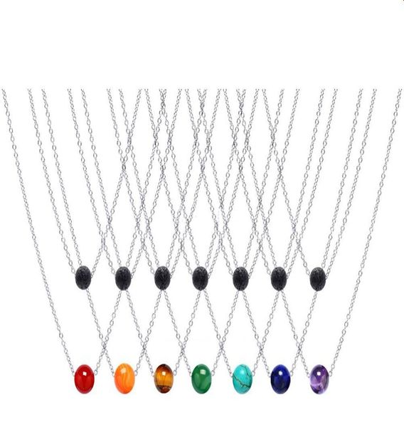 double layers stainless steel chian 10mm natural 7 chakras stone 8mm black lava bead aromatherapy essential oil diffuser necklace7249415, Silver
double layers stainless steel chian 10mm natural 7 chakras stone 8mm black lava bead aromatherapy essential oil diffuser necklace7249415, Silver