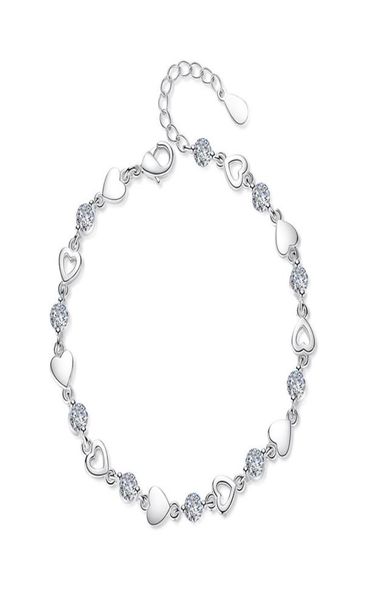 love sweet heart charm bracelets s925 sterling silver white purple crystal shining link bracelet jewelry beauty for girls7565623, Golden;silver
love sweet heart charm bracelets s925 sterling silver white purple crystal shining link bracelet jewelry beauty for girls7565623, Golden;silver