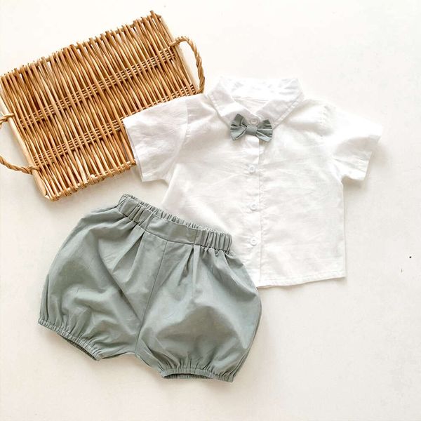 summer korean boys' set dress 0-4 years old short sleeve shirt shorts with bowtie handsome baby one year old, White
summer korean boys' set dress 0-4 years old short sleeve shirt shorts with bowtie handsome baby one year old, White