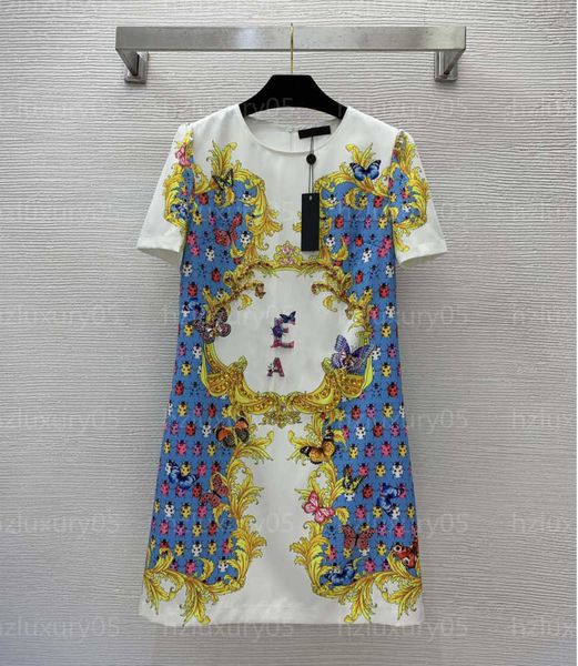summer women dress designer dresses for woman skirt fashion blue print short sleeved round neck mid length style lady casual elegant party w, Black;gray
summer women dress designer dresses for woman skirt fashion blue print short sleeved round neck mid length style lady casual elegant party w, Black;gray