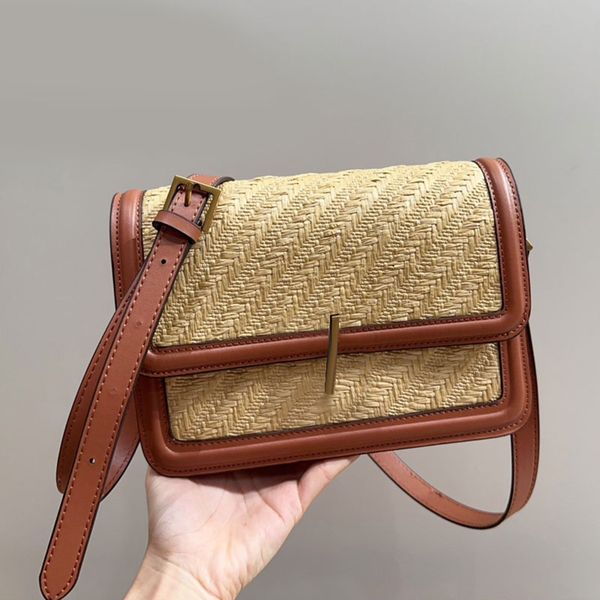 straw woven shoulder bag gold hardware letter buckle flap messenger purse women handbag adjustable leather shoulder strap lady clutch
straw woven shoulder bag gold hardware letter buckle flap messenger purse women handbag adjustable leather shoulder strap lady clutch