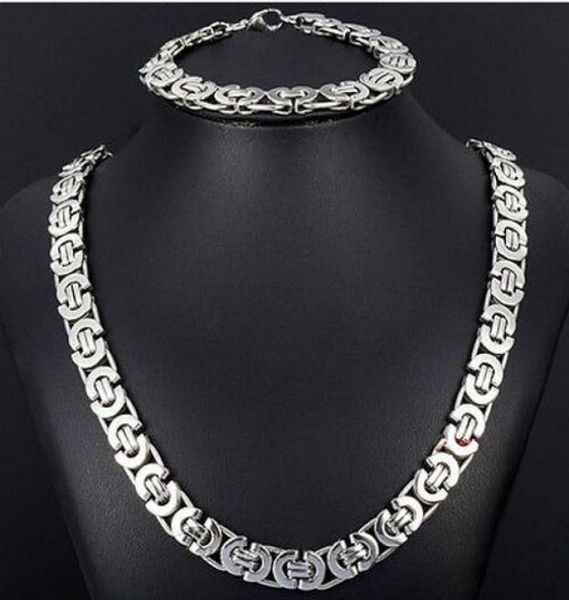 new style jewlery set 8mm silver tone flat byzantine chain necklace bracelet 316l stainless steel bling for fashion mens xmas gi1623982
new style jewlery set 8mm silver tone flat byzantine chain necklace bracelet 316l stainless steel bling for fashion mens xmas gi1623982