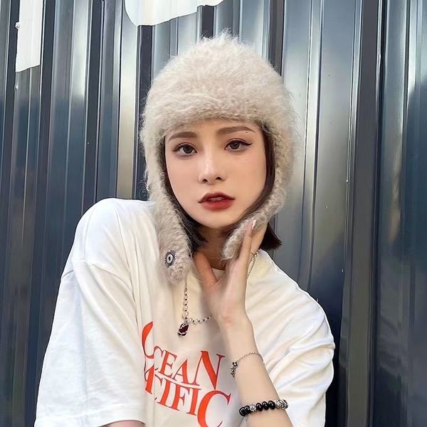 beanieskull caps multicolor mohair beanie hat women winter knitted autumn pilot warm skullies korean version rabbit fur ear protectio 230905, Blue;gray
beanieskull caps multicolor mohair beanie hat women winter knitted autumn pilot warm skullies korean version rabbit fur ear protectio 230905, Blue;gray