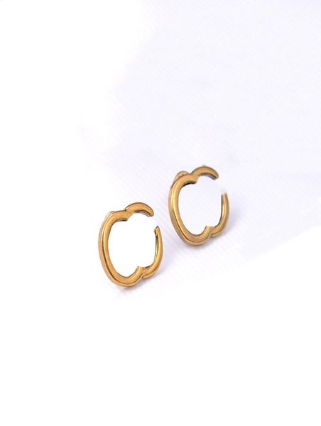 designer letter charm earring womens stud vintage style gold earrings classic double letters studs7890869, Golden
designer letter charm earring womens stud vintage style gold earrings classic double letters studs7890869, Golden