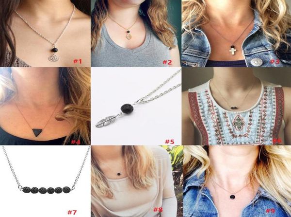 9 styles black lava stone bead aromatherapy essential oil perfume diffuser pendant necklace jewelry women gift goldsilver chain k3920914, Silver
9 styles black lava stone bead aromatherapy essential oil perfume diffuser pendant necklace jewelry women gift goldsilver chain k3920914, Silver