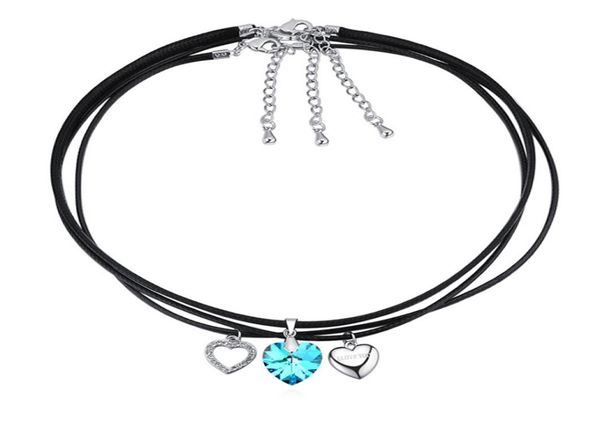 new arrival 8 colors fashionable leather rope jewelry black choker necklace set with rovski elements crystal hearts gift2969081, Golden;silver
new arrival 8 colors fashionable leather rope jewelry black choker necklace set with rovski elements crystal hearts gift2969081, Golden;silver
