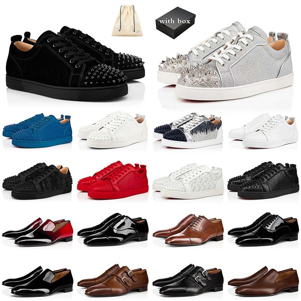 with box red bottoms luxurys designer women mens shoes platform loafers casual sneakers all black white spike patent leather dress flats tri
with box red bottoms luxurys designer women mens shoes platform loafers casual sneakers all black white spike patent leather dress flats tri