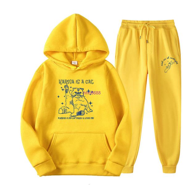 men and women hoodie sweatshirt midnights album is cat printed set autumn/winter 2 piece plush z2db, Black
men and women hoodie sweatshirt midnights album is cat printed set autumn/winter 2 piece plush z2db, Black