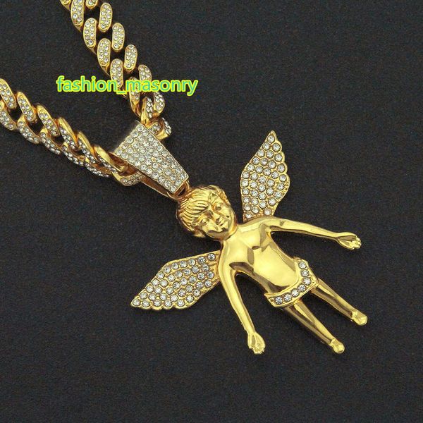 hip hop diamond angel wing pendant necklace cuba chain fashion personality domineering rap accsori, Silver
hip hop diamond angel wing pendant necklace cuba chain fashion personality domineering rap accsori, Silver