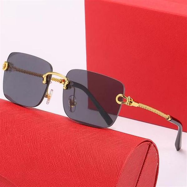 latest fashion men sunglasses sunshade glasses leopard head composite metal rimless optical frame classic rectangle square gold lu288d, White;black
latest fashion men sunglasses sunshade glasses leopard head composite metal rimless optical frame classic rectangle square gold lu288d, White;black