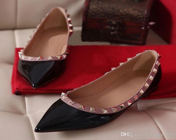 new womens pointedtoe flat shoes brand designer rivets ladies high heelsfashion genuine patent leather dress shoes size 341077481, Black
new womens pointedtoe flat shoes brand designer rivets ladies high heelsfashion genuine patent leather dress shoes size 341077481, Black