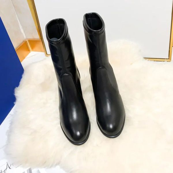 classic brand boots black artificial leather thick soled ankle boots pointed high heel elastic boots fashion designer women's short boo
classic brand boots black artificial leather thick soled ankle boots pointed high heel elastic boots fashion designer women's short boo