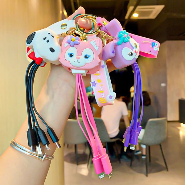 new cute cartoon girl keychain multifunctional data cable trinity pendant exquisite bag pendant party favor
new cute cartoon girl keychain multifunctional data cable trinity pendant exquisite bag pendant party favor