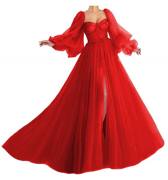 long sweety side split long sleeve formal evening dresses prom party gowns appliques sweetheart tulle ball gown plus size e03, Black;red
long sweety side split long sleeve formal evening dresses prom party gowns appliques sweetheart tulle ball gown plus size e03, Black;red